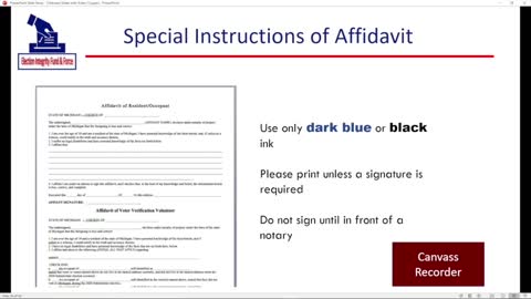 EIF-Filling out the Canvassing Affidavit Form