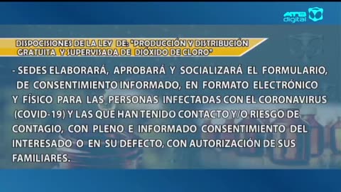 BOLIVIA ES EL PRIMER PAIS EN EL MUNDO EN LEGALIZAR , APROVAR Y PROMOVER EL DIOXIDO DE CLORO