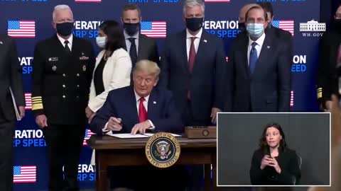 President Trump signs an EO to ensure American citizens have FIRST PRIORITY for coronavirus vaccine