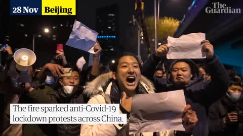 Hong Kong residents show support for mainland China Covid protests