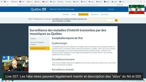 Live 207: Les fake news peuvent légalement mentir et description des virus du Nil et EEE