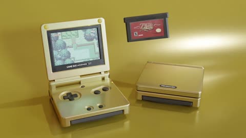 I made a Gameboy Advanced SP running #Zelda Minish Cap in #blender