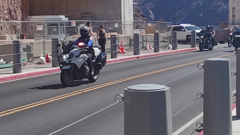 Flags over Hoover Dam