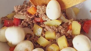 Pork Giniling with Quial Egg. Easy Delicious Homemade minced pork #pork #food #recipe #howto