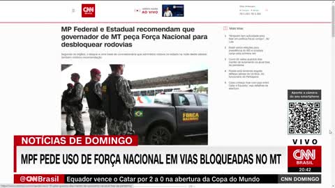 MPF pede uso da Força Nacional em vias bloqueadas em MT | CNN DOMINGO