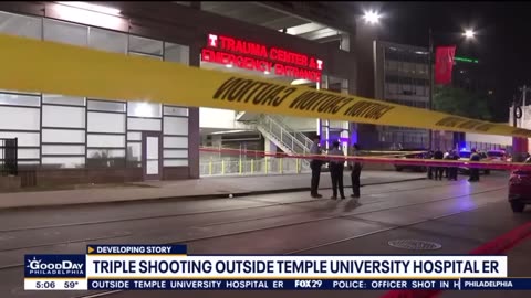 Drive by shooting at Philadelphia’s Temple Hospital E.R. 40 shots fired 3 people hit