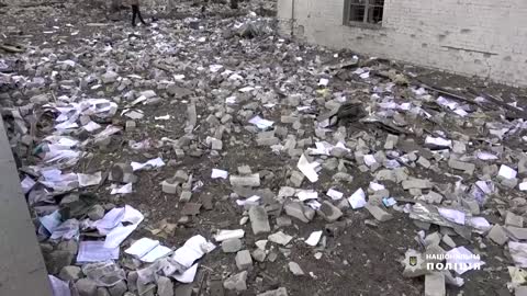 Aftermath of school damaged in Zhytomyr