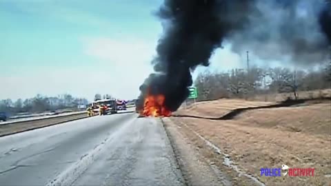 High Speed Chase Ends When The Suspect's Van Burst Into Flames