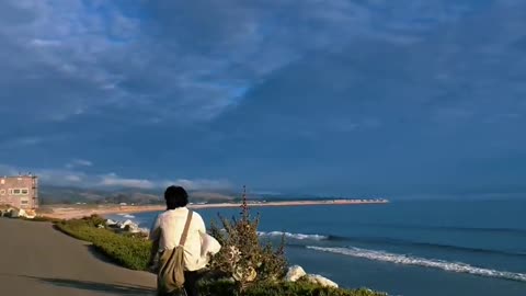 Biking along the seaside with beautiful scenery all the way