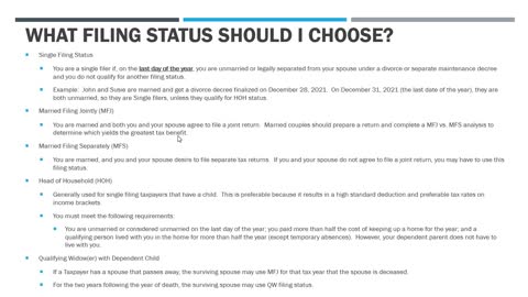 What is My Filing Status for Form 1040?