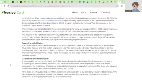 Department of Defense Awards TranzactCard with Patriotic Employer Award