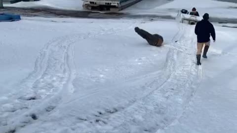 Snowy Boat Launch Fail