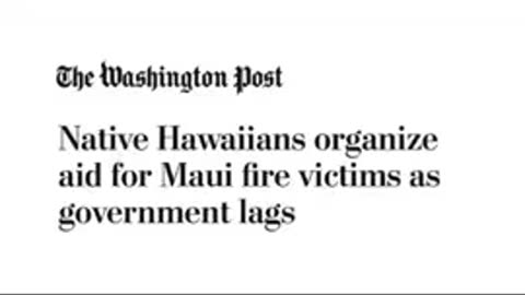 Maui DEW fires - No help allowed in friends have to help by bringing aid by water.