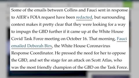 Fauci Emails Suggest He and NIH Director Collins Coordinated Attack On Dissenting Scientists