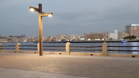 Bur Dubai Abra beach, one of the peace full place.