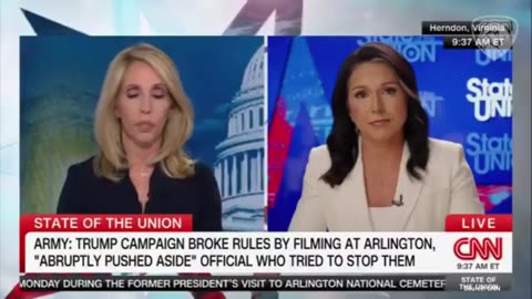 Veteran Tulsi Gabbard Blasts CNN Host For Pushing Dem Attacks On Trump For Arlington Visit