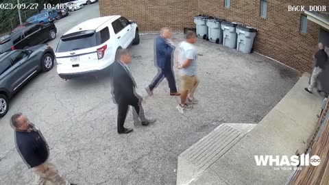 WATCH: Surveillance footage shows Brooks Houck walking in, out of jail...