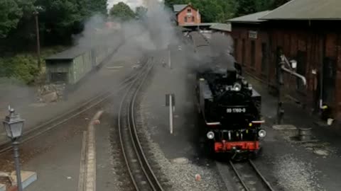 Doppelausfahrt Dampfzug aus Berzdorf Zittauer Gebirge