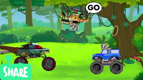 Tribal Adventure of Monster Truck Cartoon Show for Children By HHMT