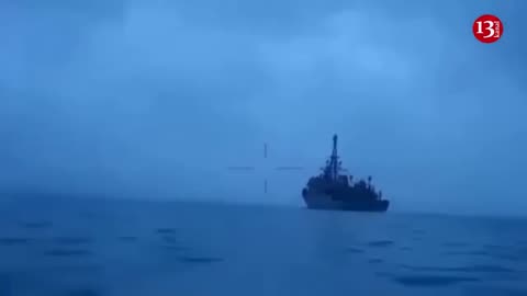 Another footage of Ukrainian drones attacking Russian ship in the Black Sea has been released