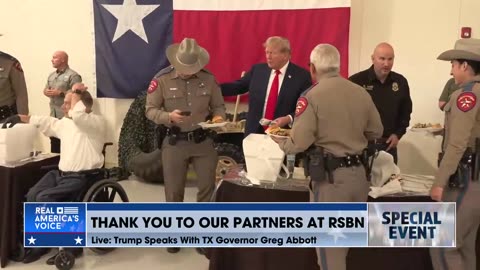 President Trump snaps photos while serving our nation's heroes ahead of remarks