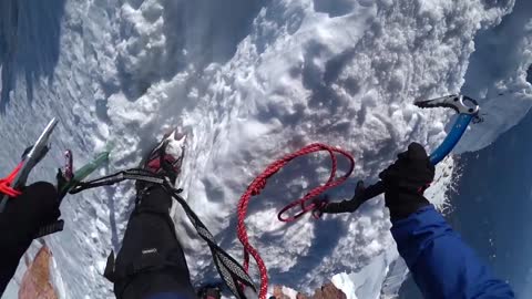 One Minute of Terror - Descending Mt. Hood via the Catwalk Above the Old Chute