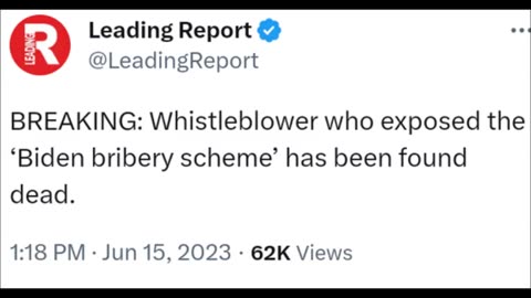 Whistleblower on criminal Biden is found dead