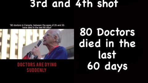 Canada: Doctors going for their 3rd or 4th shots, the public are not. 80 dead in last 60 days!