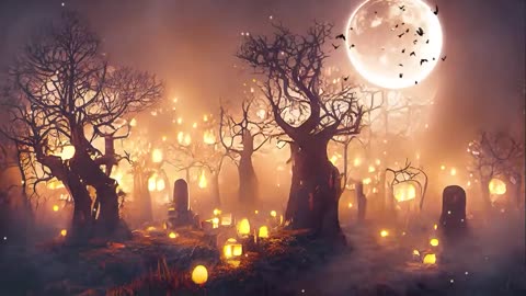 Halloween Day Eyes Of Jack O' Lanterns 🎃 With Relaxing Halloween Music, Scary And Spooky Sounds