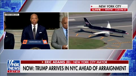 President Trump Lands Aboard Trump Force One In New York City