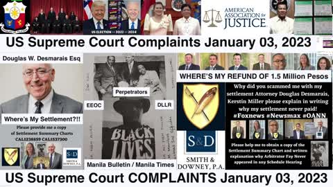 Smith Downey PA - Baltimore Maryland - Douglas W. Desmarais Esq - US Supreme Court Complaints - January 03, 2023 - EEOC - DLLR - BBB - Regency Furniture LLC Corporate Office Headquarters - Manila Bulletin - Manila Times - Philippines Star - FoxBaltimore