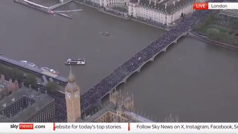 MASSIVE demonstration in support of Palestine in London, United Kingdom