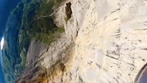 The first view of cliff skydiving