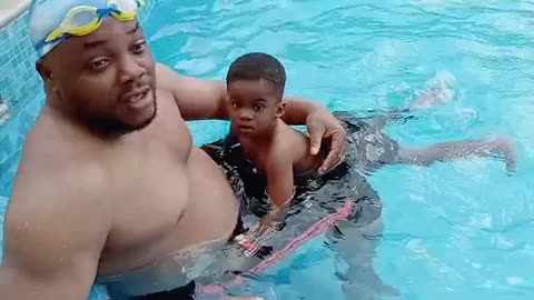 First time learning to swim