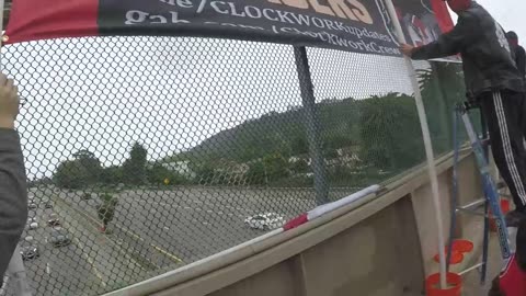 Aryan Youth Against Foreign Invaders - Freeway Overpass Banner - Santa Barbara, CA - April 20, 2024