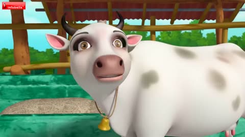 This cartoon video shows that the behaviour of cow ,sheep and other animals.