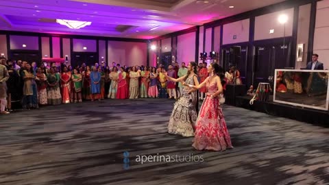 Beautiful Sangeet Dance Performance by the Bride and her Sister - Indian Wedding 4K