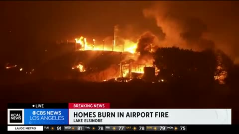 Airport Fire burns homes near Lake Elsinore while crews try to stop the inferno from spreading