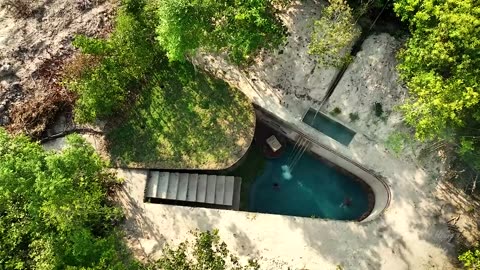 100 Days Building A Modern Underground Hut With A Grass Roof And A Swimming Pool