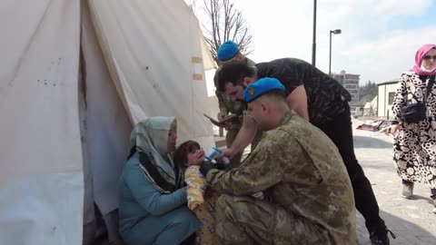 Turkish Brigade Assesses Villagers' Health After Earthquake Hit Hatay