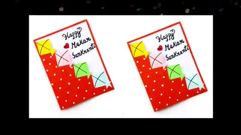 DIY Handmade Happy Makar Sankranti Greeting Card making idea 2023 / How to make greeting card