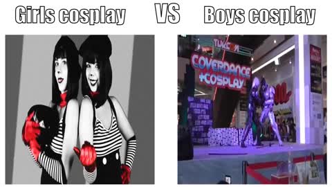 Girls cosplay vs Boys cosplay (Metal Gear Rising)