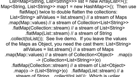 How to use flatMap for flattening list values of a HashMap into a single flattened list of values i