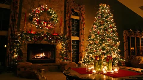 2 Hours of The Best Classic Christmas Songs with fireplace and beautiful background