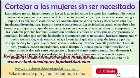 Cortejar, enamorar a las mujeres sin ser necesitado (no te desesperes)