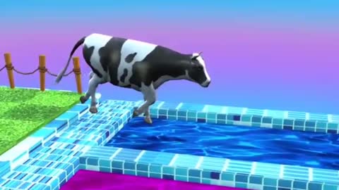 Fountain Crossing Cow Videos Animal Choose Correct Fountain Cortoon Game