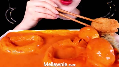 ASMR ROSE BUNMOJA TTEOKBOKKI, FRIED FOOD, BOILED EGGS 배떡 로제 분모자 떡볶이, 튀김, 삶은계란EATING SOUNDS MUKBANG먹방