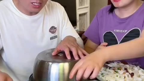 Funny Couple Eating Trick