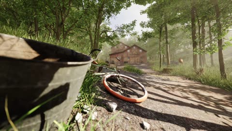 Abandoned Forest Cabin. Composite made in Unreal Engine.