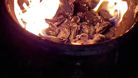 Super slow-mo BBQ fire..